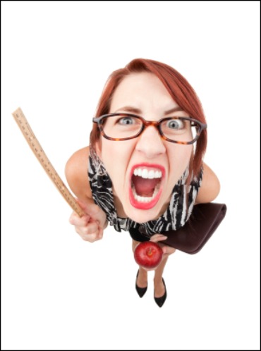 Image of frustrated teacher from WriteSteps Inspired Writer blog.