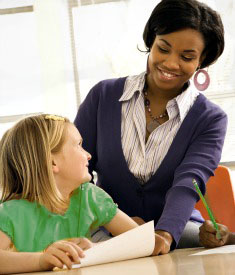 Conferencing with the teacher is a time of personalized coaching and encouragement for students practicing Common Core Standard writing skills.